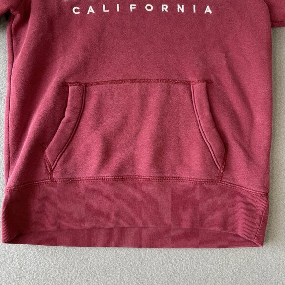 Y2K Hollister Hoodie XS Burgundy Pullover Sweatshirt USA California Embroidered - Picture 4 of 16